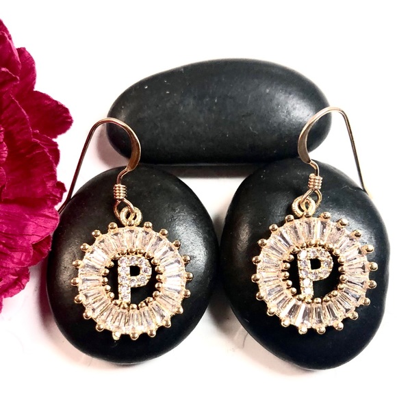 jasmines jewels Jewelry - Initial P Earrings, Letter P, Personalized P, Boho